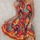 Paisley Print Halter Neck Mini Dress-Get You Some Sun