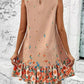 Ruffled Hem Floral Sleeveless Mini Tank Dress-