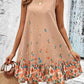 Ruffled Hem Floral Sleeveless Mini Tank Dress-
