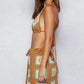 POL Crochet Halter Neck Cami and Skirt Sweater Set-