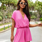 Surplice Short Sleeve Romper-Get You Some Sun