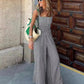 Gingham Smocked Wide-Leg Jumpsuit-Get You Some Sun