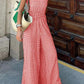 Gingham Smocked Wide-Leg Jumpsuit-Get You Some Sun