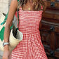 Gingham Smocked Wide-Leg Jumpsuit-Get You Some Sun