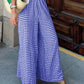 Gingham Smocked Wide-Leg Jumpsuit-Get You Some Sun