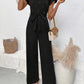 Pearl Detail Ruffled Cap Sleeve Jumpsuit-Get You Some Sun