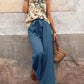 Printed Tank Top and Wide Leg Pants Set-Get You Some Sun