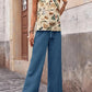 Printed Tank Top and Wide Leg Pants Set-Get You Some Sun