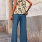 Printed Tank Top and Wide Leg Pants Set-Get You Some Sun