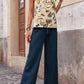 Printed Tank Top and Wide Leg Pants Set-Get You Some Sun