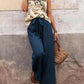 Printed Tank Top and Wide Leg Pants Set-Get You Some Sun