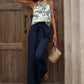 Printed Tank Top and Wide Leg Pants Set-Get You Some Sun