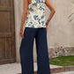 Printed Tank Top and Wide Leg Pants Set-Get You Some Sun
