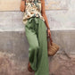 Printed Tank Top and Wide Leg Pants Set-Get You Some Sun
