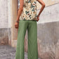 Printed Tank Top and Wide Leg Pants Set-Get You Some Sun