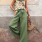 Printed Tank Top and Wide Leg Pants Set-Get You Some Sun
