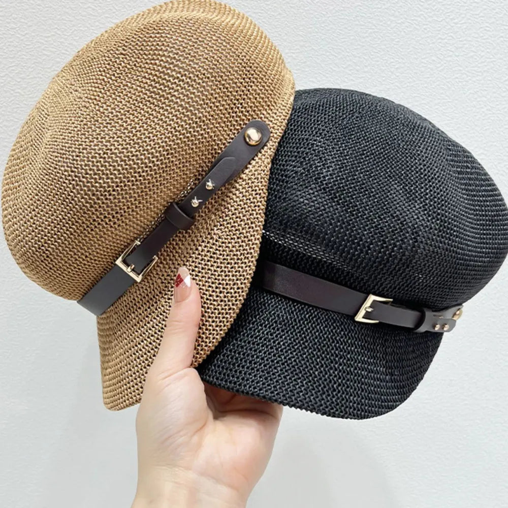 Straw Woven Buckle Hat-Get You Some Sun