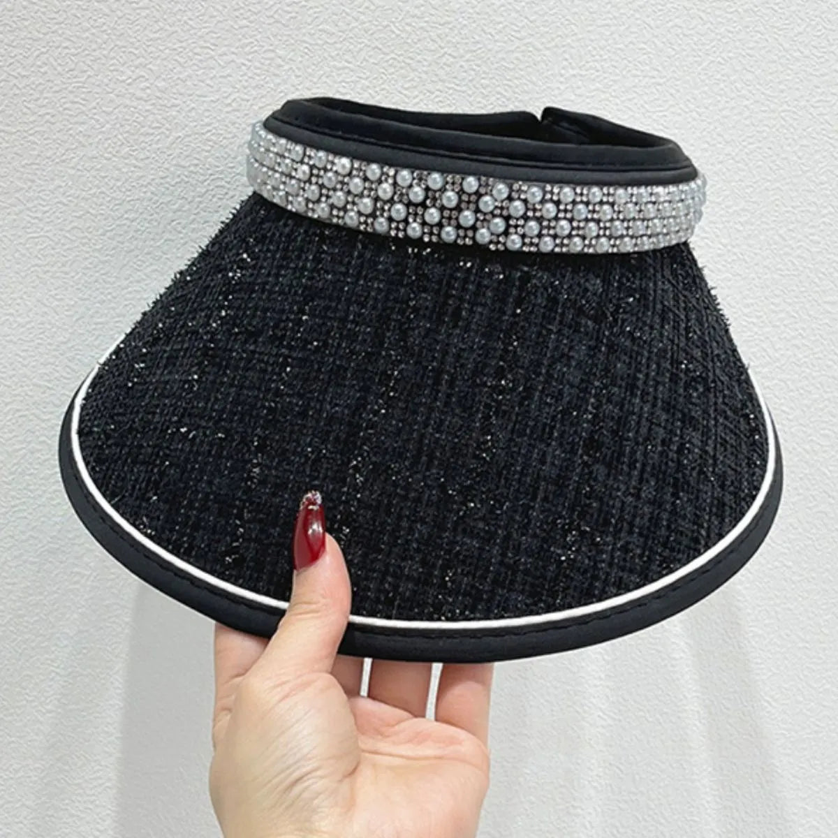Pearl Detail Sunscreen Hat-Get You Some Sun