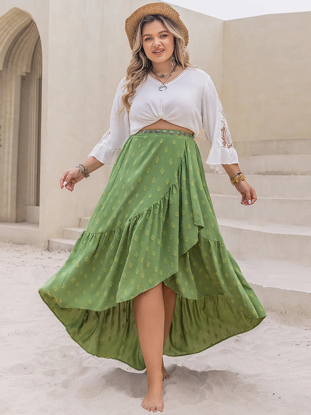 Plus Size High-Low Skirt-Get You Some Sun