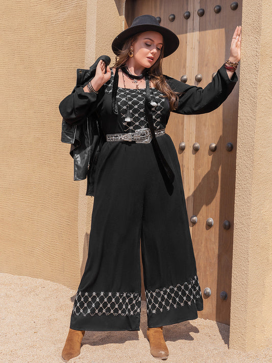 Plus Size Square Neck Jumpsuit-Get You Some Sun