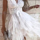Lace V-Neck Ruffle Dress-Get You Some Sun