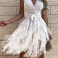 Lace V-Neck Ruffle Dress-Get You Some Sun