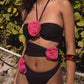 Flower Cutout Halter Neck One-Piece Swimwear-