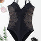 Embroidered V-Neck One-Piece Swimwear-Get You Some Sun