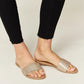 WILD DIVA Rhinestone Open Toe Flat Sandals-Get You Some Sun