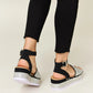 Forever Link Rhinestone Buckle Strappy Wedge Sandals-