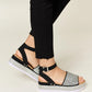 Forever Link Rhinestone Buckle Strappy Wedge Sandals-