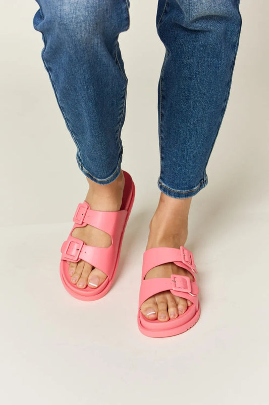 Legend Double Buckle Open Toe Sandals-Get You Some Sun