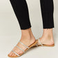 WILD DIVA Rhinestone Three-Strap Flat Sandals-