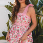 Pink Floral Lace Tied Strap Empire Waist Maxi Dress-