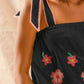 SO ME Flower Embroidered Tank Top and Shorts Set