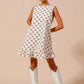 SO ME Texture Bow Printed Mini Ruffle Dress-Get You Some Sun