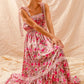 SO ME Floral Maxi Dress With Ribbon Tie Lace Strap-