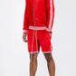 WEIV Men's Full Size Velour Zip Up Jacket and Shorts Set 