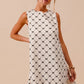SO ME Texture Bow Printed Mini Ruffle Dress-Get You Some Sun