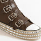 Beast Fashion Multi-Buckle Straps Studded Platform Sneakers-