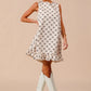 SO ME Texture Bow Printed Mini Ruffle Dress-Get You Some Sun
