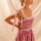 SO ME Floral Maxi Dress With Ribbon Tie Lace Strap-