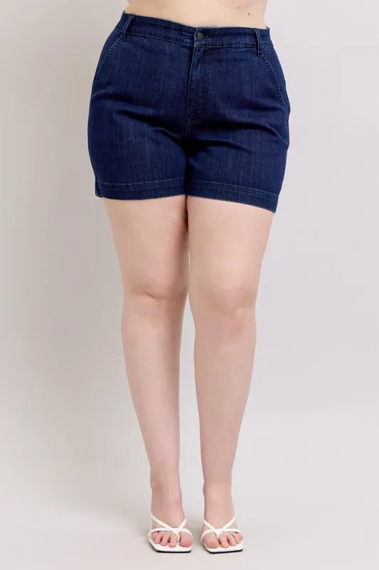 Judy Blue Plus Size High Waist Denim Shorts-Get You Some Sun