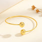 Plated 18k Gold Double Headed Bead Opening Bracelet