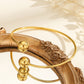 Plated 18k Gold Double Headed Bead Opening Bracelet