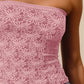 SO ME Jacquard Floral Two Tone Seamless Tube Top-