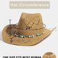 Fame Turquoise and Shell Star Beads Strap Western Straw Hat