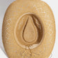 Fame Turquoise and Shell Star Beads Strap Western Straw Hat-