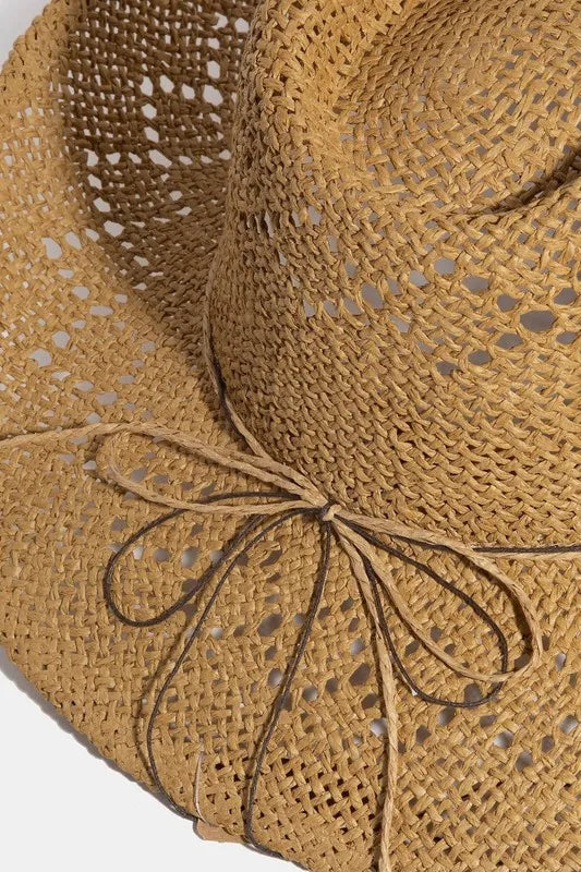 Fame Turquoise and Shell Star Beads Strap Western Straw Hat