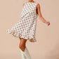 SO ME Texture Bow Printed Mini Ruffle Dress-Get You Some Sun